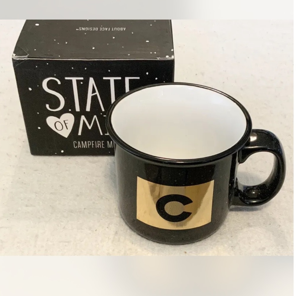 About Face Designs State Of Colorado Stoneware Ceramic Campfire Mug 13.5 oz